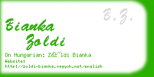 bianka zoldi business card